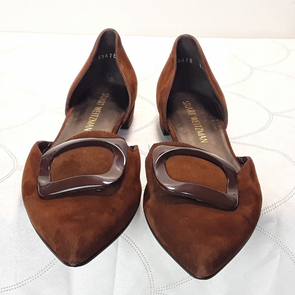 Stuart Weitzman Chestnut Camel Brown Suede Flats - image 2
